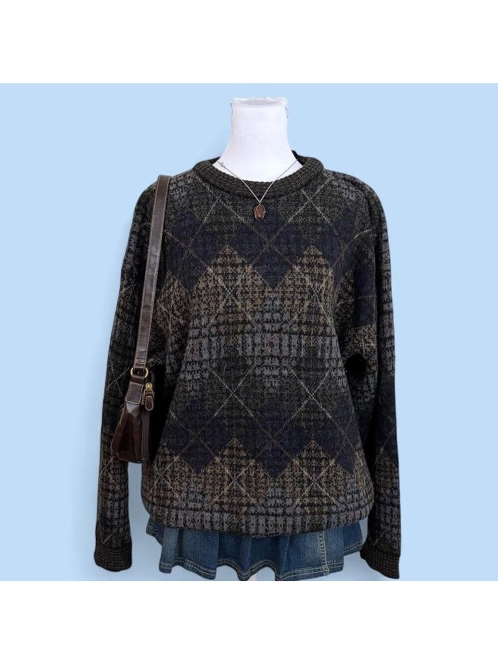 90s argyle grandpa sweater